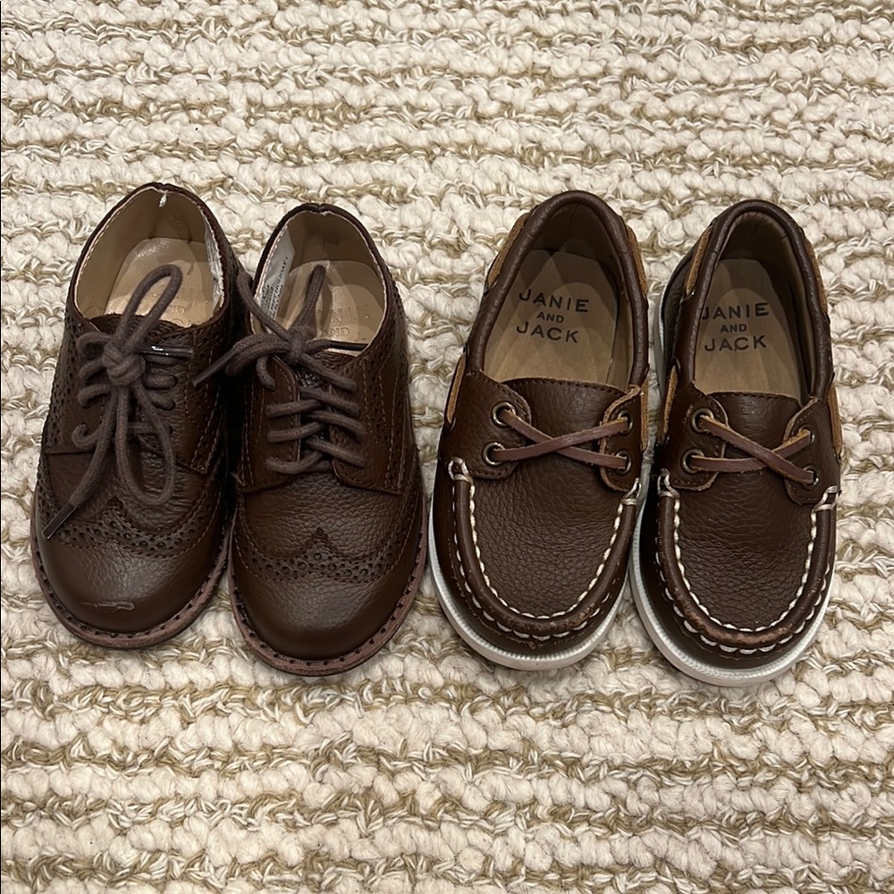 Janie and Jack Brown Kids Shoe Set